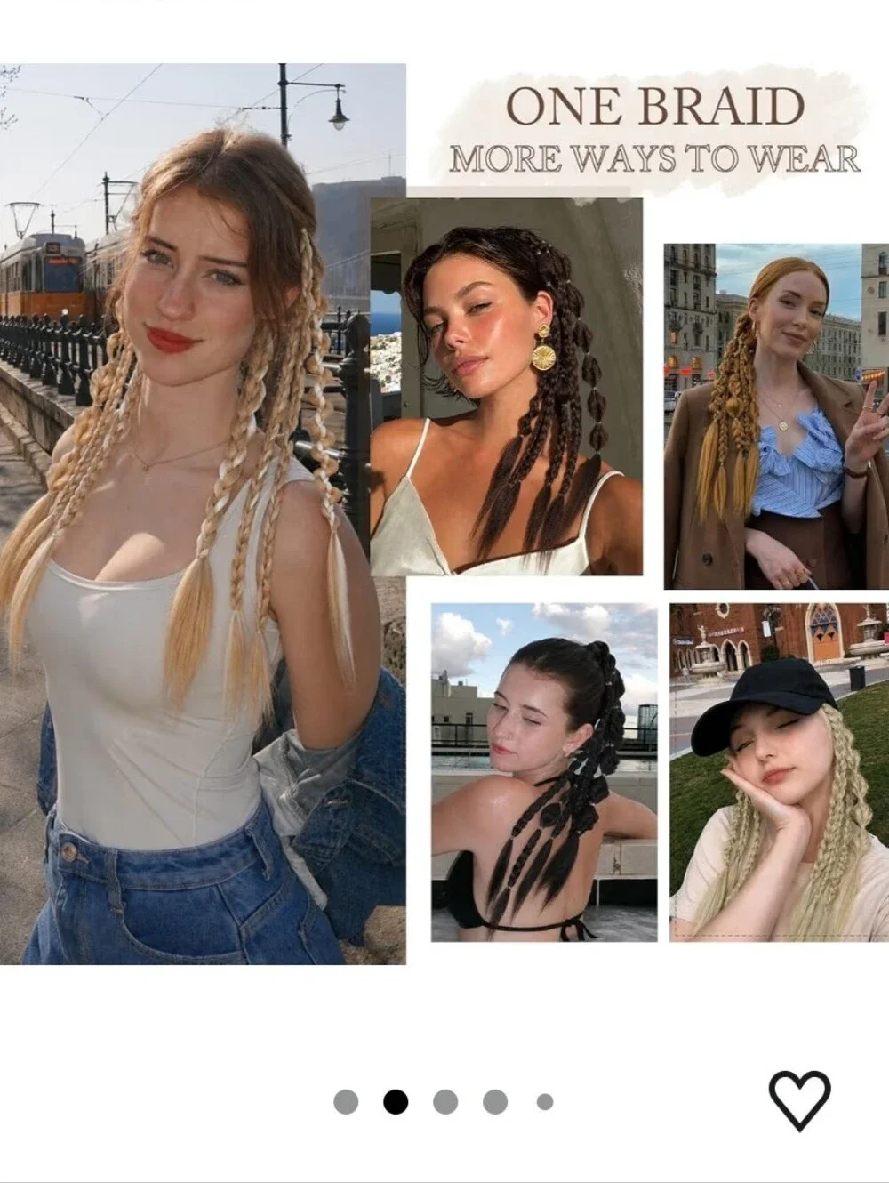 Black Braided Ponytail Extension 18